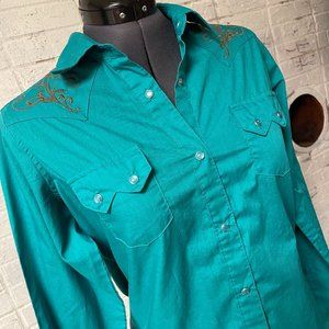 Vintage Wrangler 70's Western Pearl Snap Shirt M